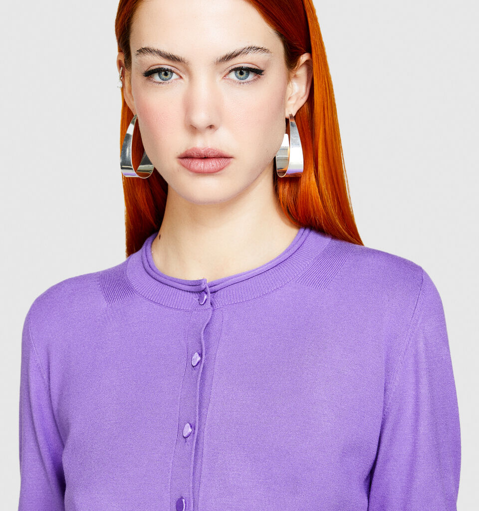 Regular fit cardigan - women's cardigans - Lilac | Sisley image number 5